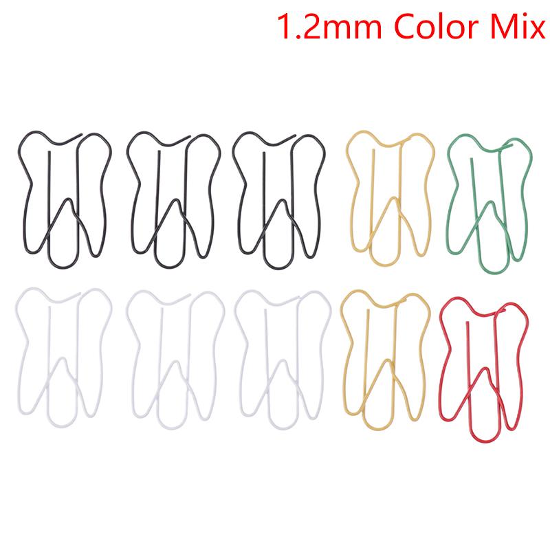 20Pcs Tooth Shape Metal Paper Clips Cute Colorful Paperclip Bookmark Note Memo Ticket Clip Dentist Gift Clinic Office Stationery