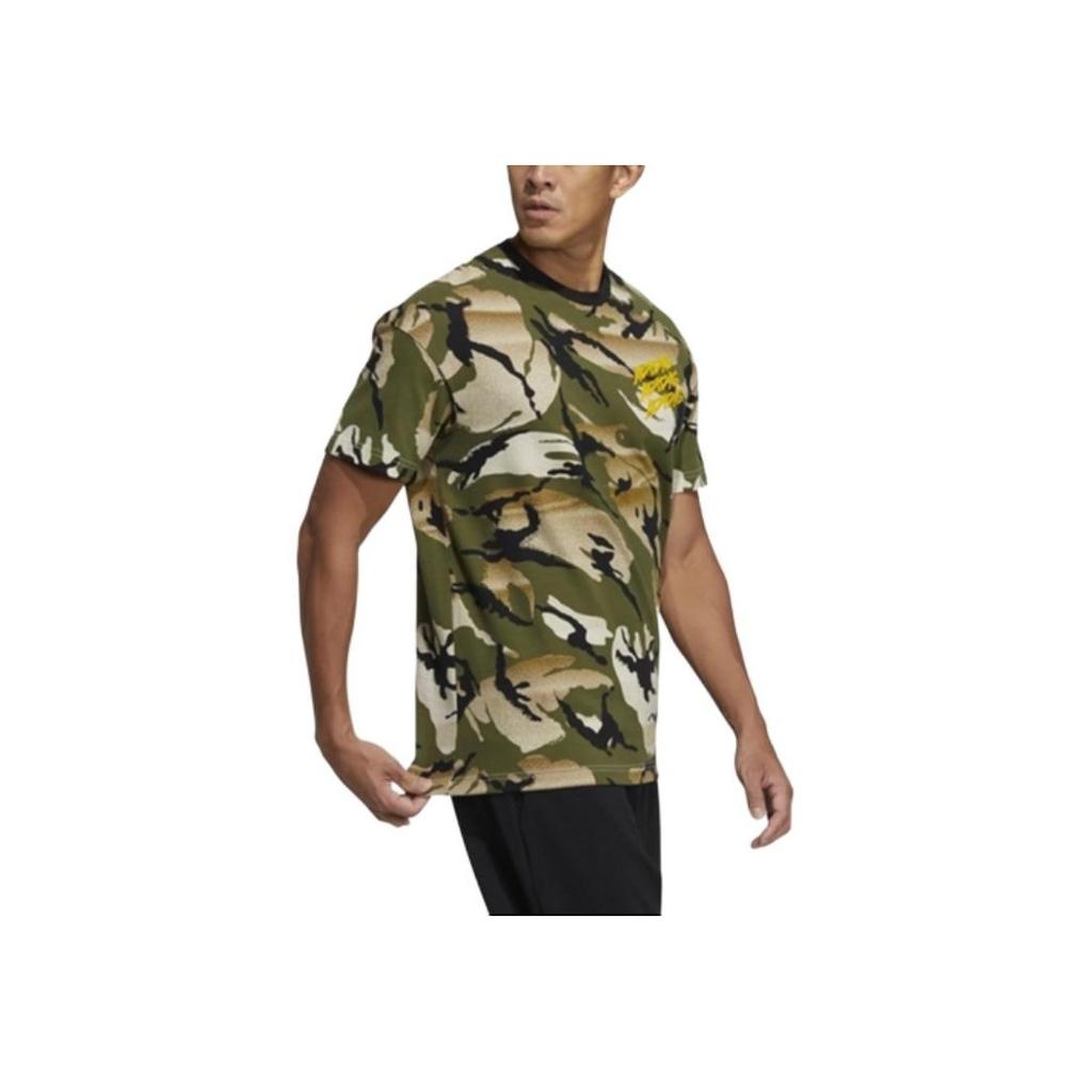 Adidas Graphic Camouflage Print Short Sleeve T-Shirt Men Tops Amber-Yellow GP0883