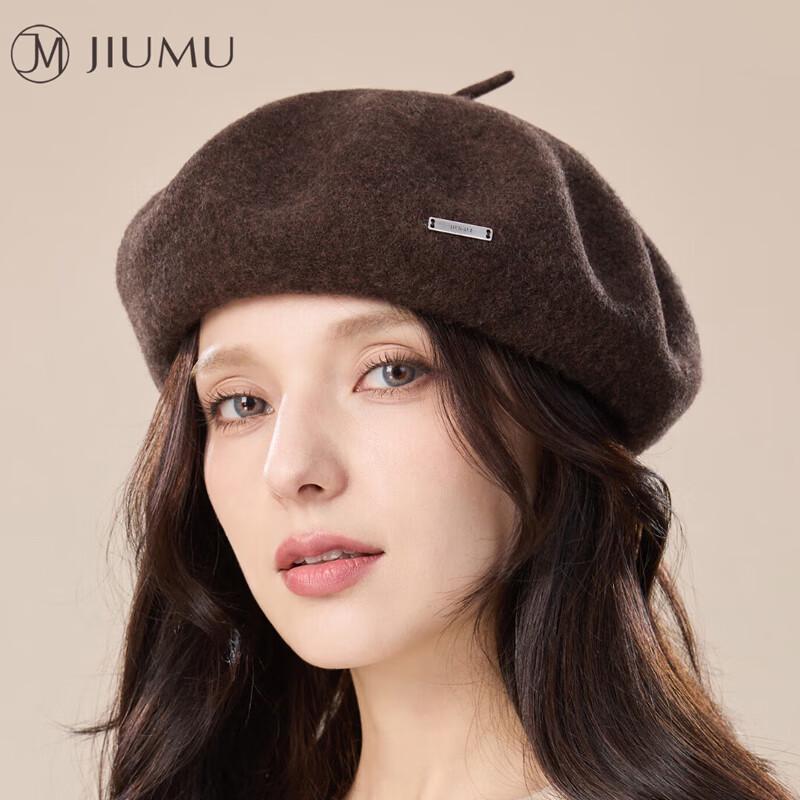 JIUMU Women s Retro Wool Beret Hat One Size
