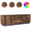 VidaXL TV Cabinet with LED Lights Smoked Oak 160.5x41x50 Cm, TV Stand, TV Unit, Multimedia Unit, TV Bench, Furniture 3328430