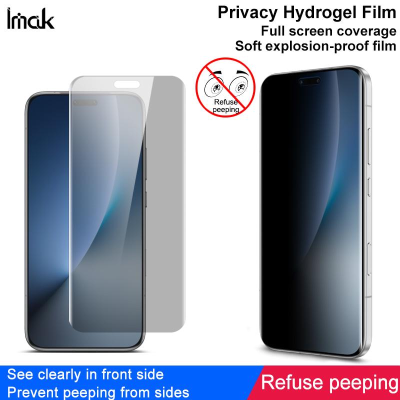 For Honor Magic 8 Pro 5G Glass IMAK Anti-peeping Hydrogel Film 3th Generation Full Coverage Screen Protector