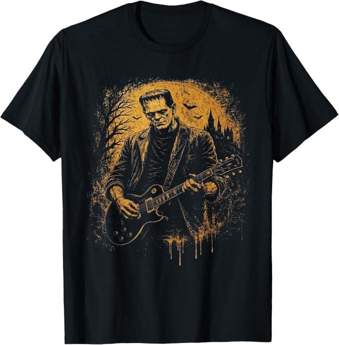 Frankenstein Playing Guitar Halloween Classic Men Women T-Shirt