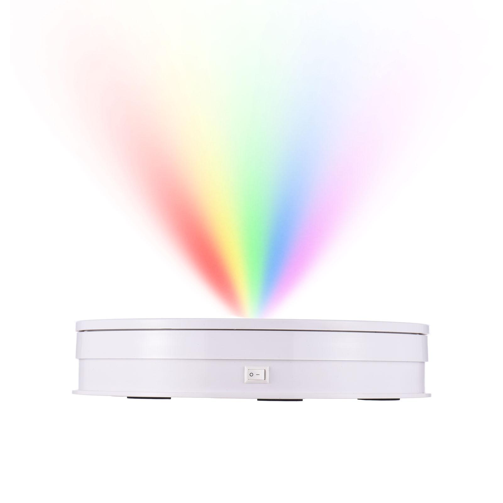 

25 см 10 дюймов Моторизованная вращающаяся подставка для дисплея с RGB-подсветкой Вращающийся на 360 градусов Электрический поворотный стол для фотографии для белый