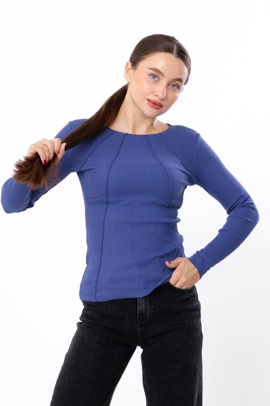 Damen Geripptes Langarmshirt – Stretch-Passform & Stilvolles Ausschnittdetail, Jede Jahreszeit, 8387-019 HC