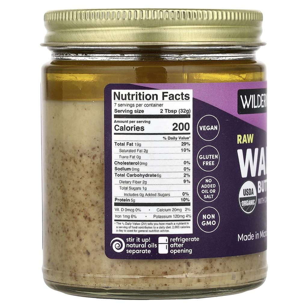 Wilderness Poets, Unprocessed Walnut Butter, Contains Cashews, 227g (8oz)