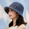 Koreanischer eleganter Bucket Hat Mode H Standard UV-Schutz Damen Strick-Beckenhut Outdoor Reise Sonnenschutz Sonnenhut