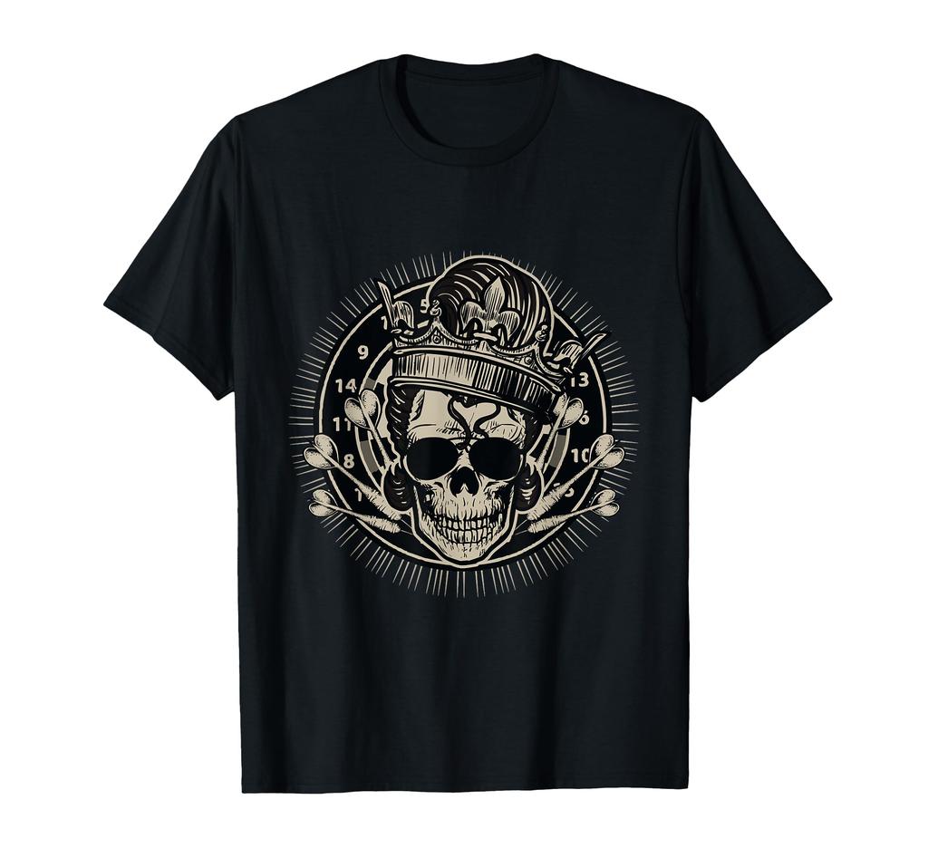 Darts Skull King Arrow Dartboard Darts Player T-Shirt