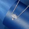 Crown Necklace Women's Light Luxury Ins Niche Design Sense Love Clavicle Chain Stainless Steel Micro-inlaid Zircon Peach Heart Necklace