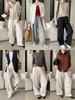 Sinan Tencel Linen Drawstring Wide-Leg Floor-Length Casual Pants SN8668