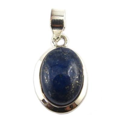 [Q9861] - Silver Pendant 'Heaven' Lapiz Lazuli - 18x13 Mm