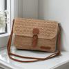 New Fashionable Straw Women's Bag, Trendy Vacation Casual Shoulder Crossbody Bag, Versatile Stylish Straw Flap Bag CLE