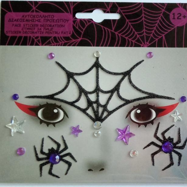 Glitter Face Art Stickers, Self-Adhesive Face Decor Decals for Halloween, Carnival, Festival and Party Makeup
