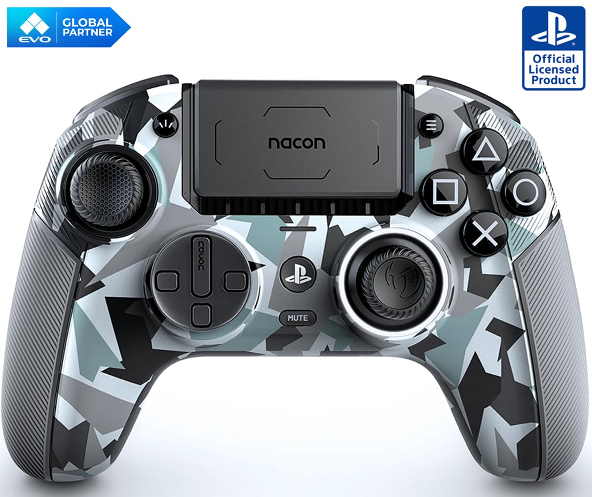 

Ліцензований контролер NACON REVOLUTION5 Pro з однорічною гарантією [] [Продукт SONY] (Камуфляж білий) [Сумісність PS5, PS4, ПК] (PS5RP5JPARCTIC)