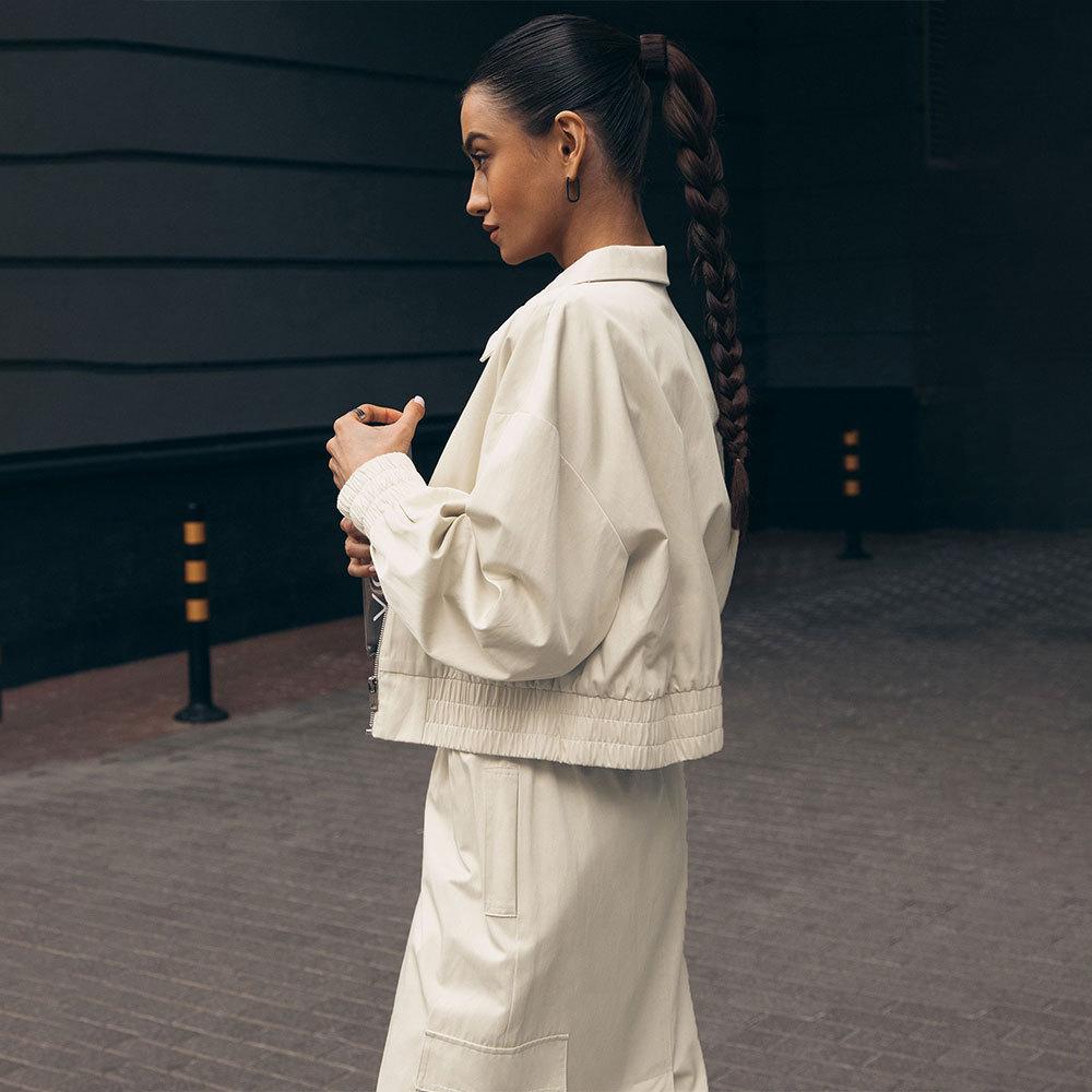 GMXIA Krátká bunda Kabát Podzim a Zima Nový Streetový Trend Personalizovaná Krátká Bunda s POLO Límcem Topy