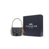 Coach Kleo 23 Floral Print Color Block Fabric And Leather Saddle Bag Women Shoulder Bag Blue Gray Brown C8514-IMDEI
