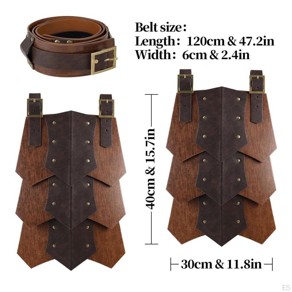 Medieval Faux Leather Thigh Decorative Wide Belt for Carnival Fancy Dress