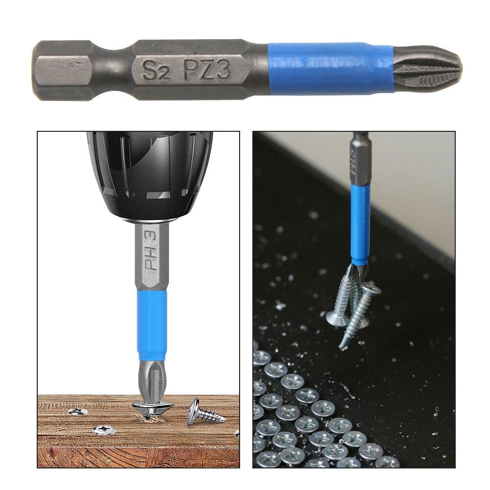 12pc S2 Steel Anti Slip Screwdriver Head Cross Electric Screwdriver Tool Set PH1/PH2/PH3/PZ1/PZ2/PZ3