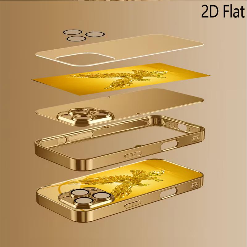 Crystal Eagle Patterned tempered glass design for iPhone16 17 ProMax 1514 1312 11ProMax Phone Case Camera Cover Shockproof Hard