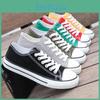 Canvas Damen Sneaker Weiß Freizeit Mode Flache Schuhe Atmungsaktiv Schnürung Sportlich Niedrig geschnitten Paar Student Lässig Board Schuhe