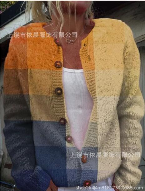 2026 Foreign Trade New 3D Digital Printing Cardigan Knitted Jacket Women's Clothing Early Spring and Autumn Factory Wholesale
