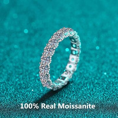 18K White Gold 925 Sterling Silver Luxury Ring 3.0 Carat Moissanite D Color VVS1 Diamond Rings Women Girls Party Jewelry