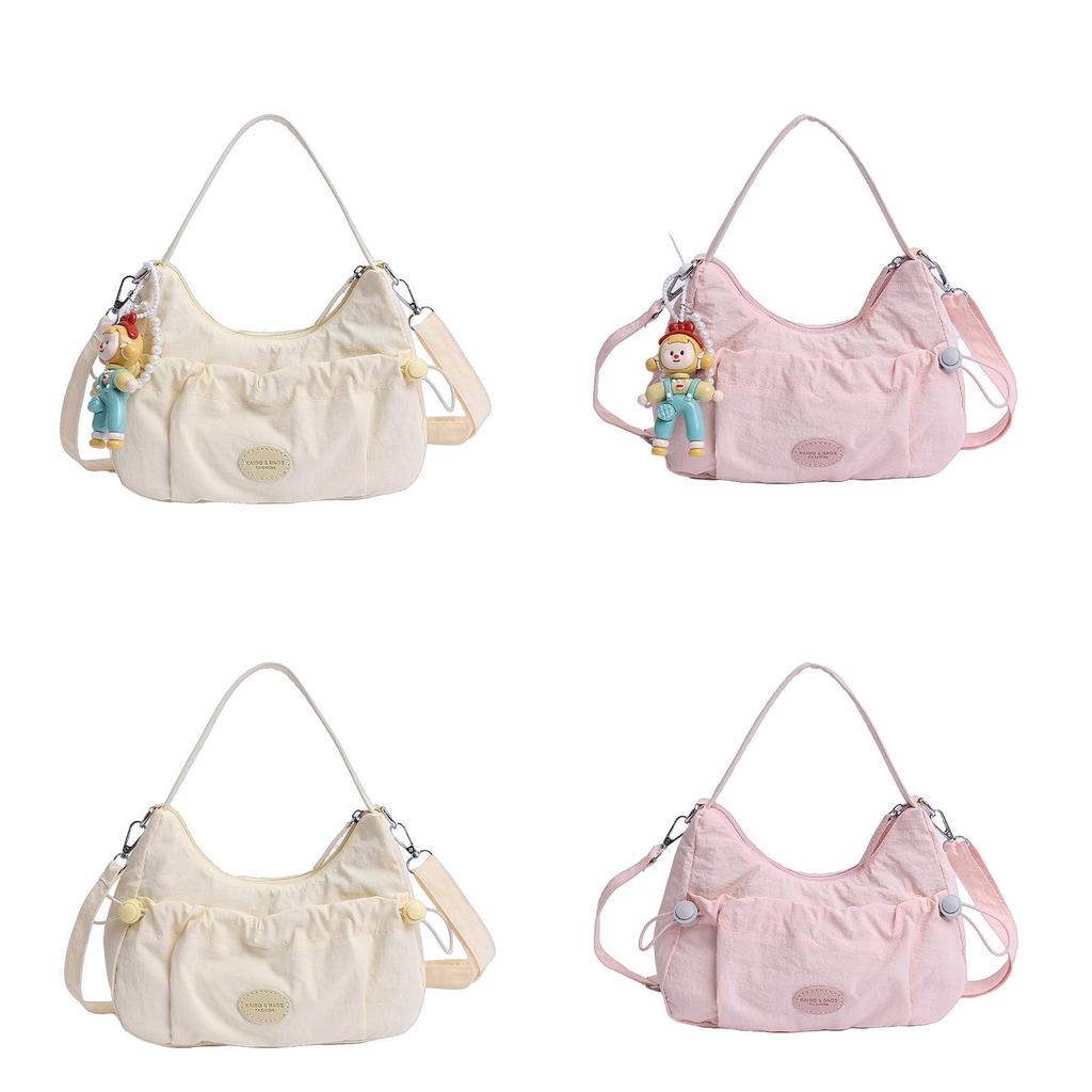 Fashion Nylon Single Shoulder Bag For Women With Zipper Closure And Mobile Pocket