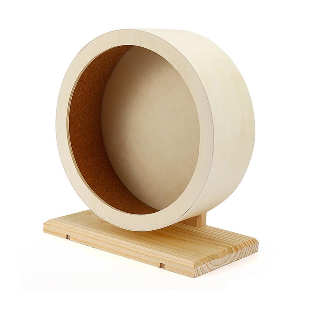 Leises Holz Hamster Laufrad mit Korkauskleidung für Sichere und Komfortable Kleintier Bewegung Unterhaltung Rollenspielzeug
