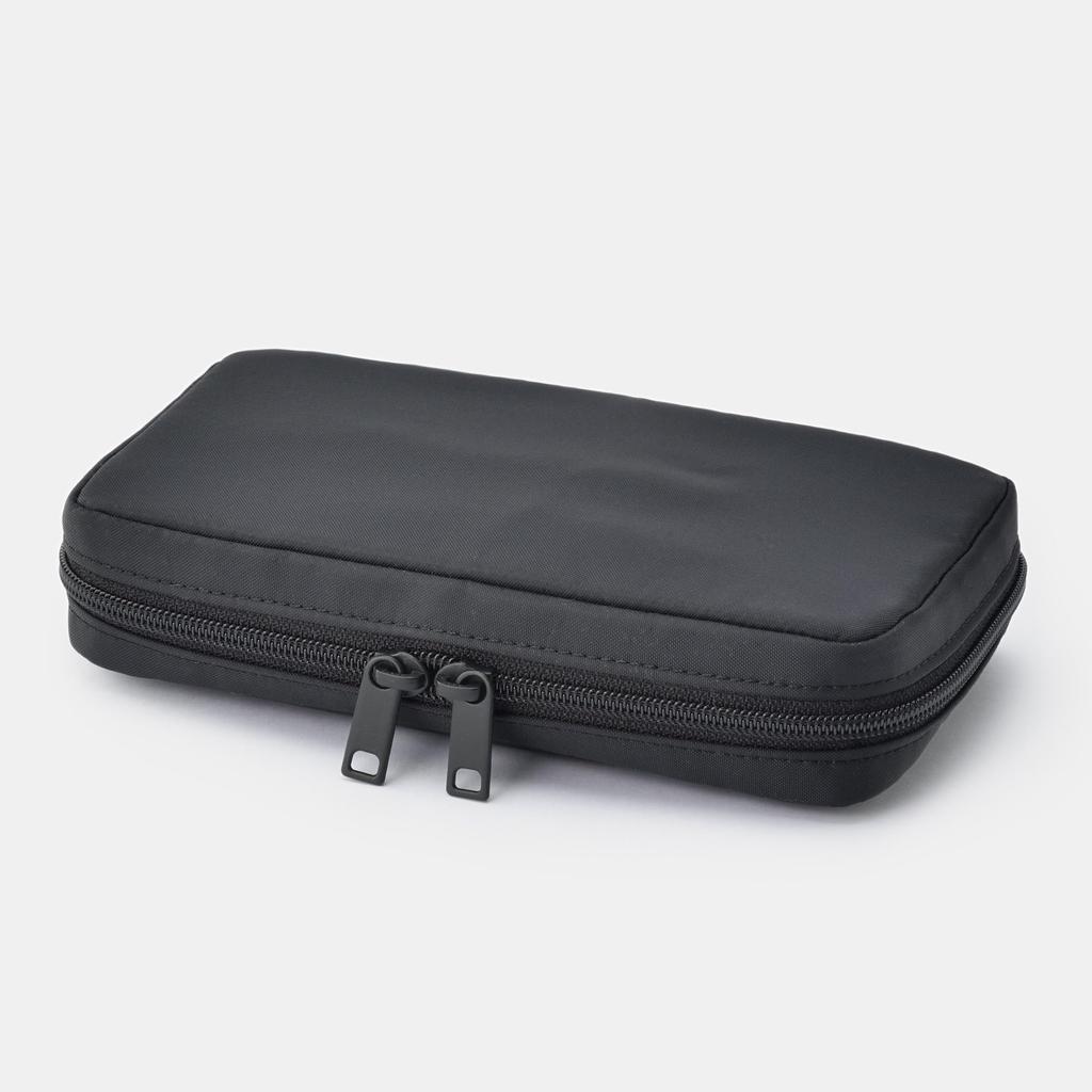MUJI Nylon X 4 X 12 83525477 Book-Shaped Pouch, Black, Approx. 20.5 Cm,