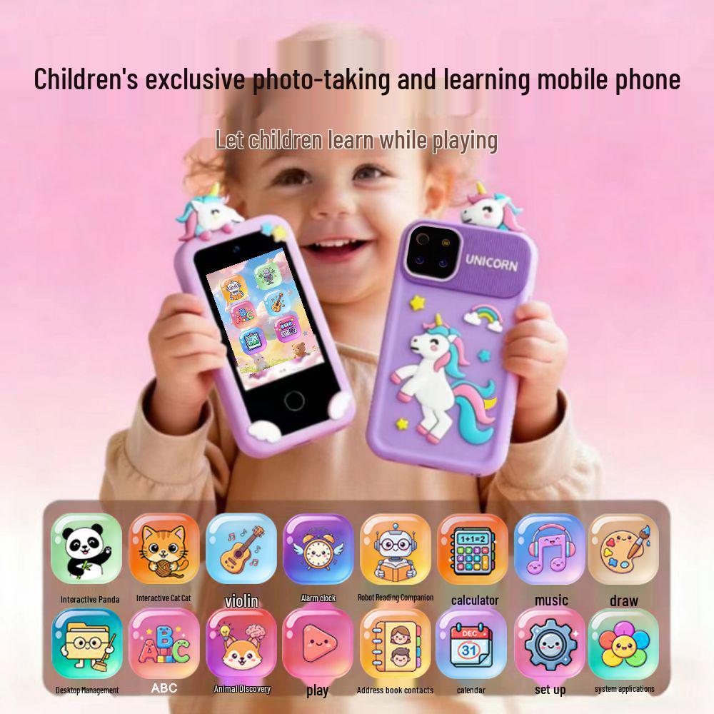 Cross-Border Kids' Smart Toy Phone: HD Dual Camera, Touchscreen, Simulation Features, Perfect Baby Gift