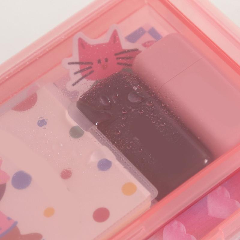 High Capacity Pencil Case Double Layer Pen Storage Box Portable Pen Organizers Clear Colored Pencil Case for Kid Student