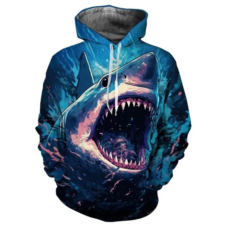 Shark Fashion 3D Printed Hoodie Casual Funny Animal Pattern Hoodie For Men Women Adults Clothing Streetwear Sweatshirts Tops