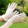 Polka Dot Driving Gloves Breathable Lace Patchwork Gloves Casual Sun Gloves