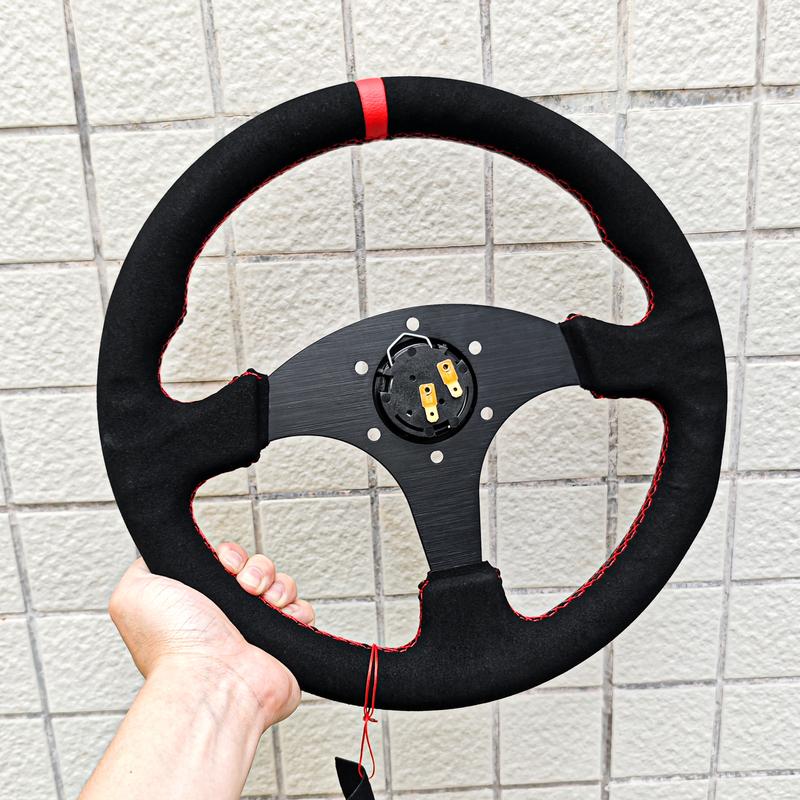 13inch Suede Leather Sim Race Steering Wheel JDM Rally Racing Sports Steering Wheel