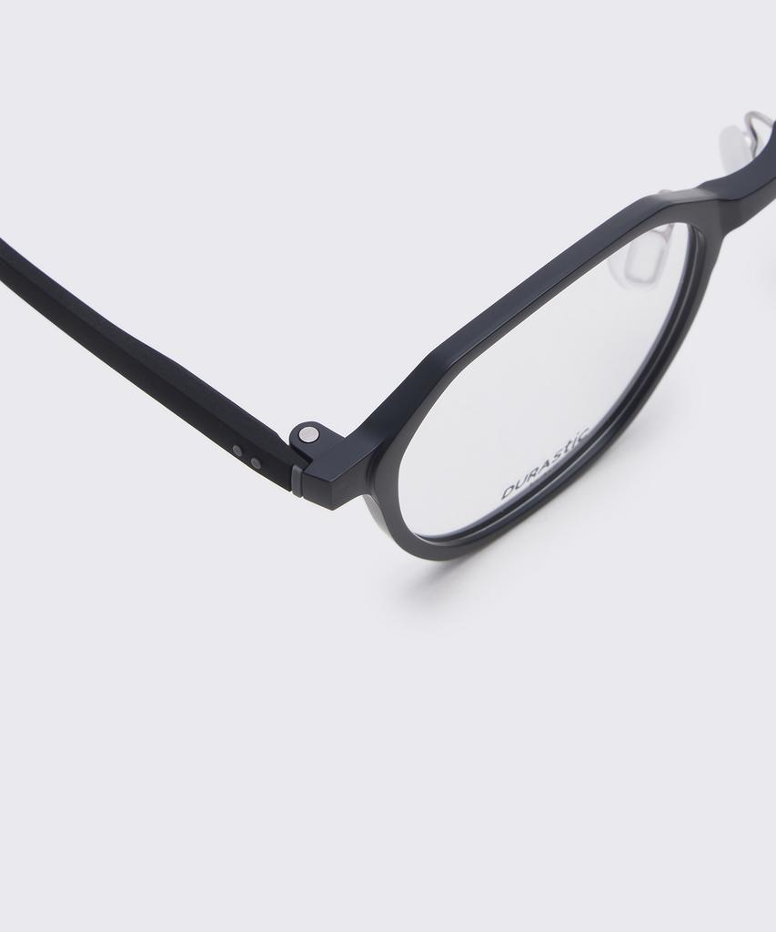 Alloaiweeo [Durastic] Drg5601 0909M Square Panto Silicone Eyeglass Frame Black Blue Light Lens Selection