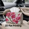 1pc, 2d Flat Printing, Tissue Box Cherry Blossom Pattern Pattern Printed Tissue Box, Suitable for Bathrooms, Living Rooms, Bedrooms, Dressing Tables, 