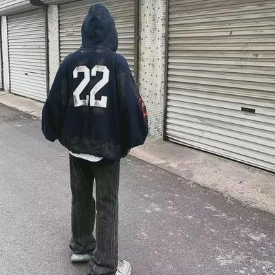 Cardigan cu fermoar cu steag american pentru bărbați, toamna 2023: Hanorac de adolescent la modă cu stropi de cerneală