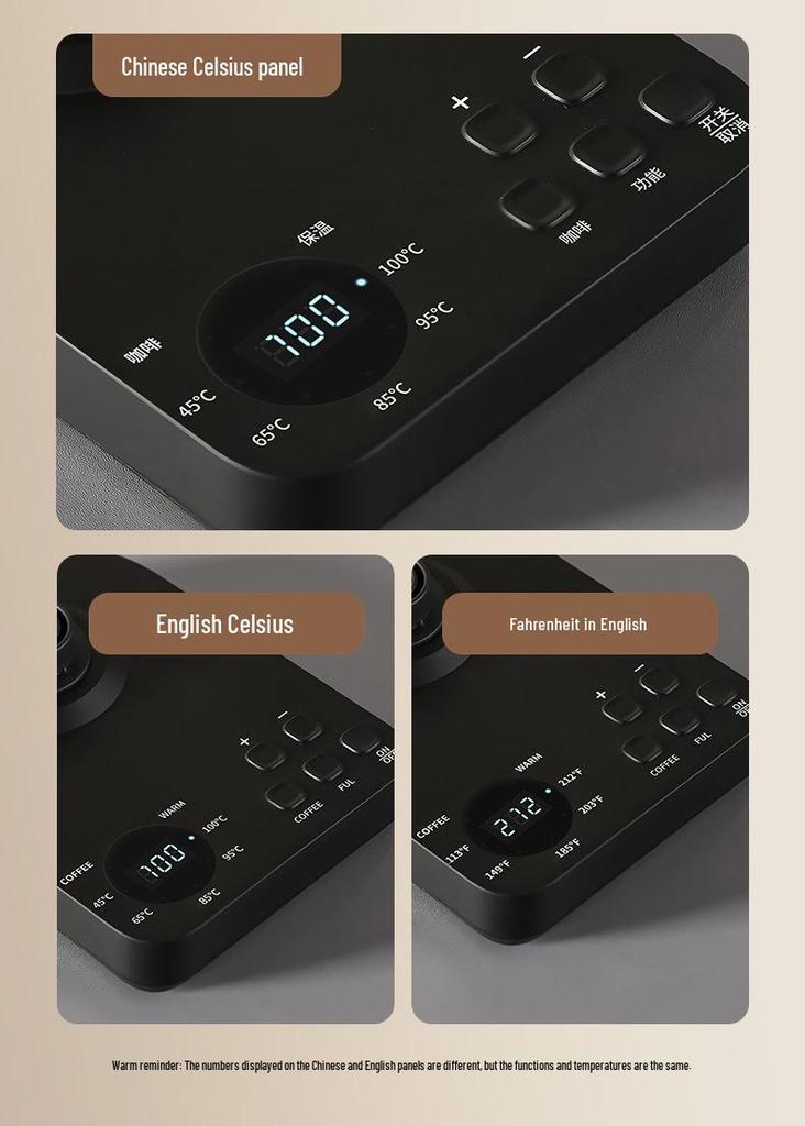 Smart Temperature Control Electric Kettle with Long Spout for Hand Drip Coffee, 110V/220V, Keep Warm Feature