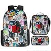 Dreiteiliges Kinder-Federmäppchen Cartoon-Animation Picknicktasche Leichte Spritzwassergeschützte Schultasche