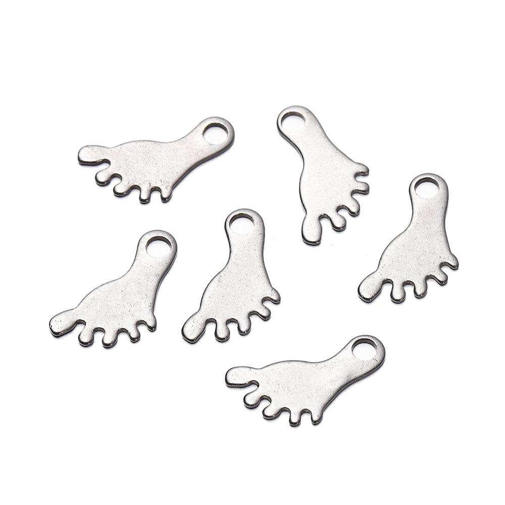 30Pcs Mirror Polished Stainless Steel Charms Geometry Cross Shape Blank Pendants for DIY Bracelet Jewelry Making Accessories