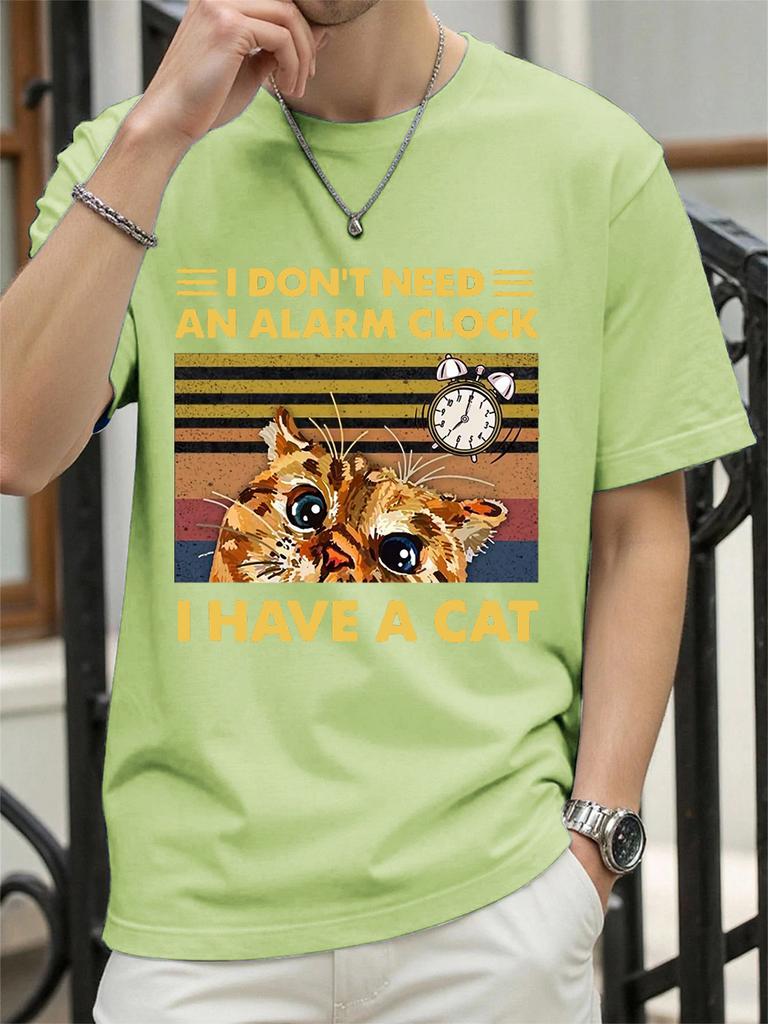 I DonT Need An Alarm Clock I Have A Cat Prints TShirt Women Cotton Summer Tops Soft Loose ONeck T Shirt Casual Womans Clothes