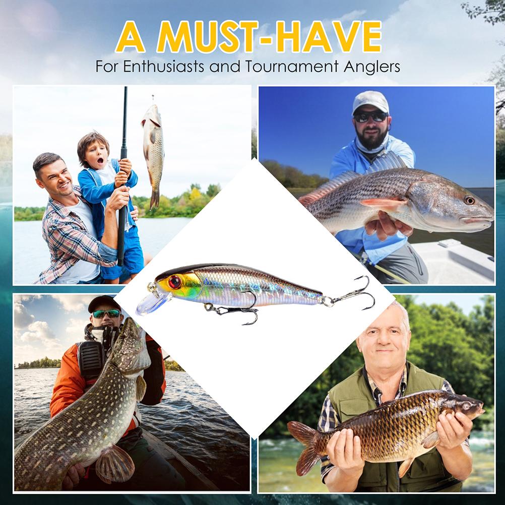 5 Stück Angelköder 3D-Druck Hartköder Crankbaits Sinkender Wobbler Drillingshaken Angelköder