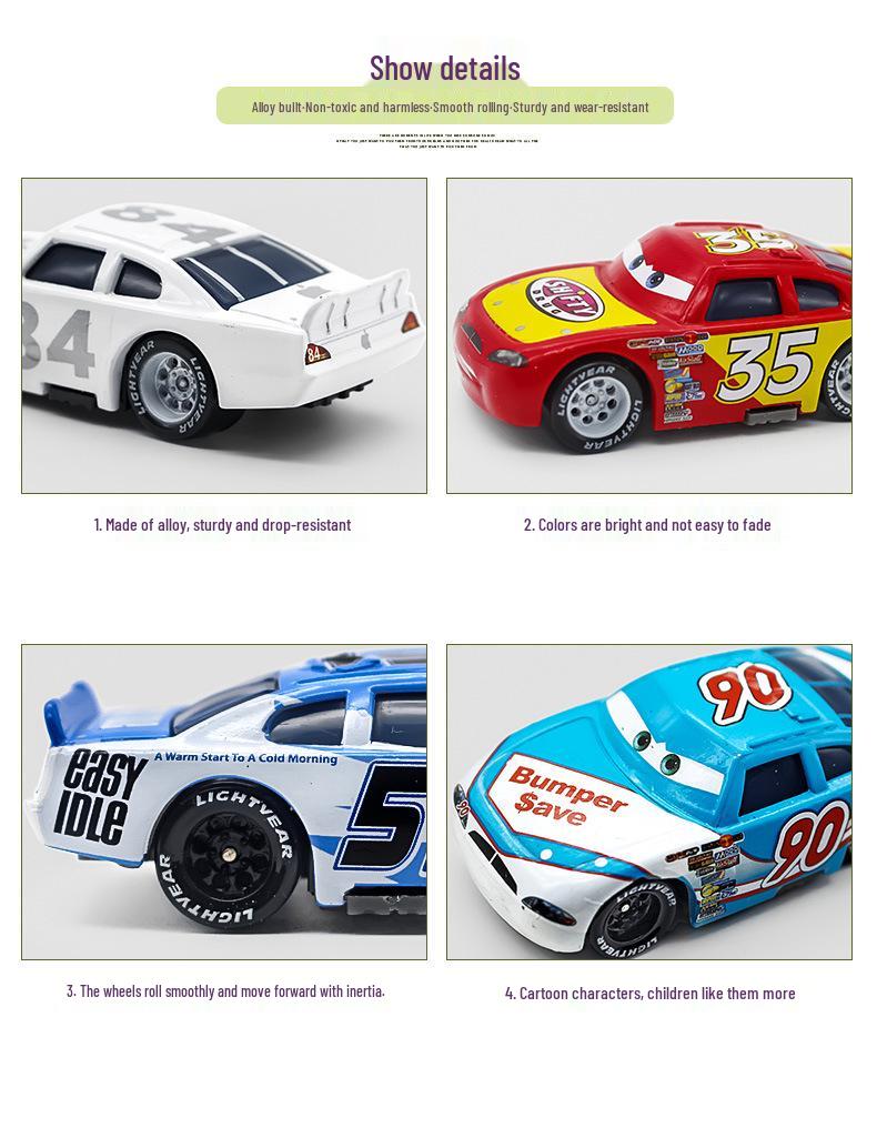 Mixed Batch Alloy Racing Car Models: White Apple 51, 4, 8, 28, 36