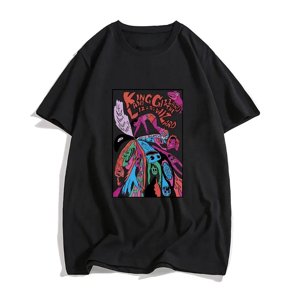 

King Gizzard & The Lizard Wizard Tshirts Men High Quality Manga Printing T Shirts Aesthetic T-shirts Cotton Sense of Design -... S