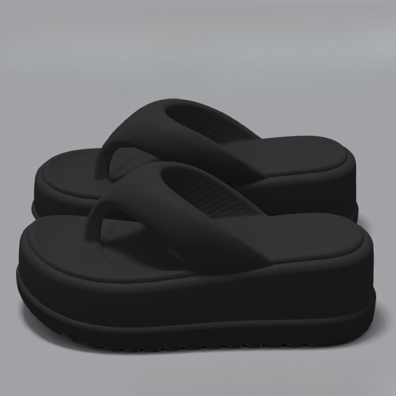 New Thick-soled Flip-flops for Women's Outerwear, Height-increasing and Anti-slip Beach Shoes