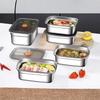 Food Grade Stainless Steel Food Storage Container with Lid, Square Plate for Refrigerator, BBQ, Cold Dish, Grilled Fish