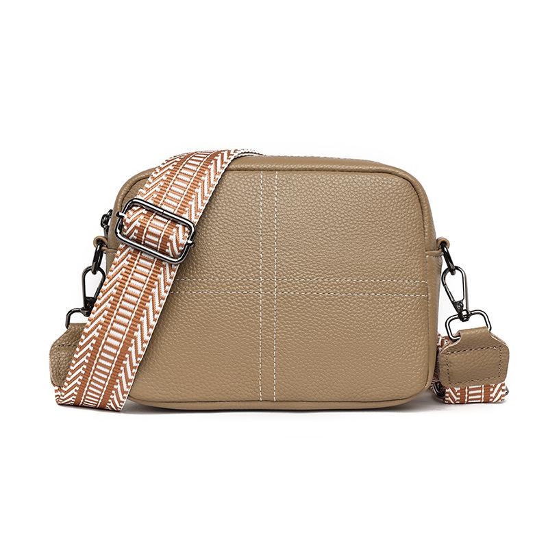 Cowhide Bag Women's New Simple and Fashionable Shoulder Bag Crossbody Small Square Bag Women's Bag