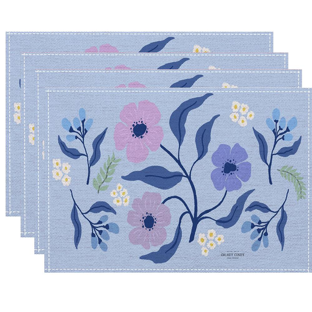 Small Fresh Flowers Placemat Kitchen Dining Room Dining Table Anti-scalding Heat Insulation Mat Table Mats for Dining Table