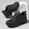 Waterproof Women's Walking Shoes Fashion Air-cushion Casual Sports Shoes Ladies Lace-up PU Leather Platform Shoes