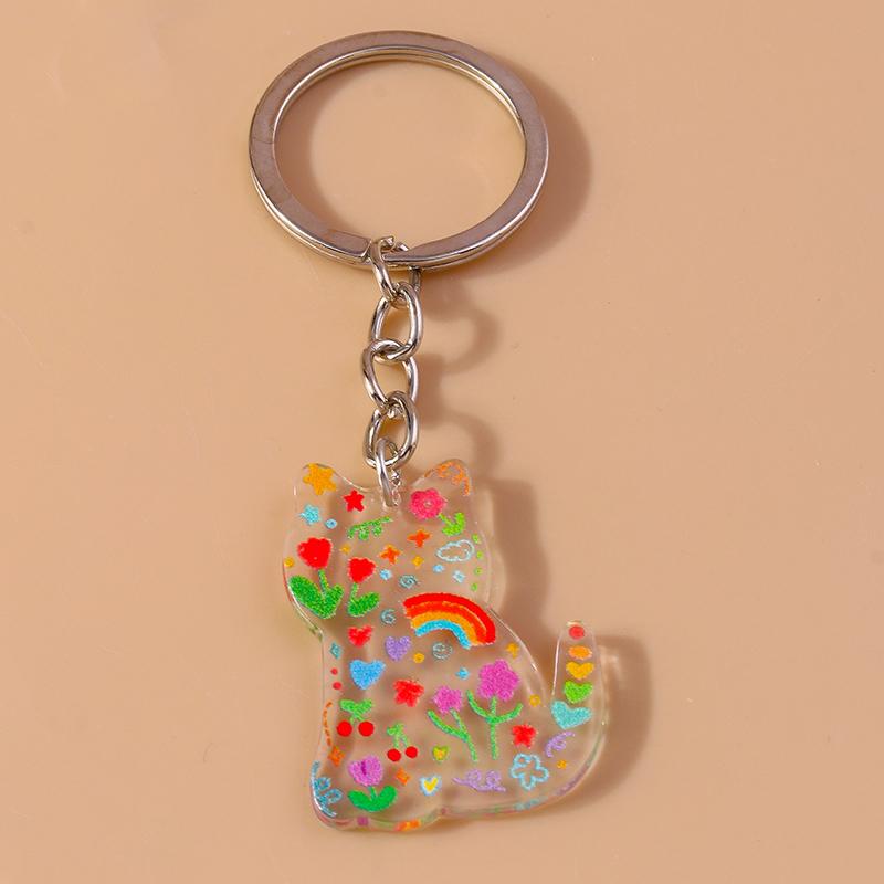 Lovely Acrylic Frog Keychain Men Women Animal Keyring Pendants for Car Key Holder Handbag Decor Handmade Jewelry Gifts