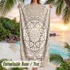 Elegant Lotus Theme Quick Dry Beach Towel Custom Name Text Print Large Sand Resistant Towel Beach Vacation